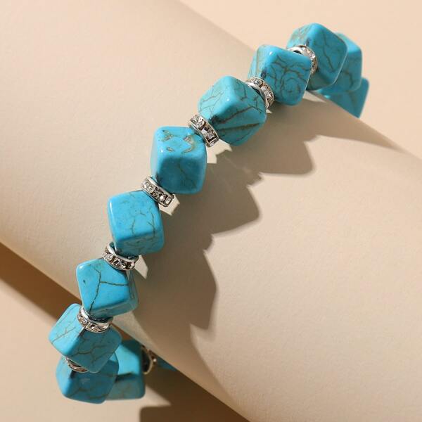 

Stone Beaded Bracelet, Blue