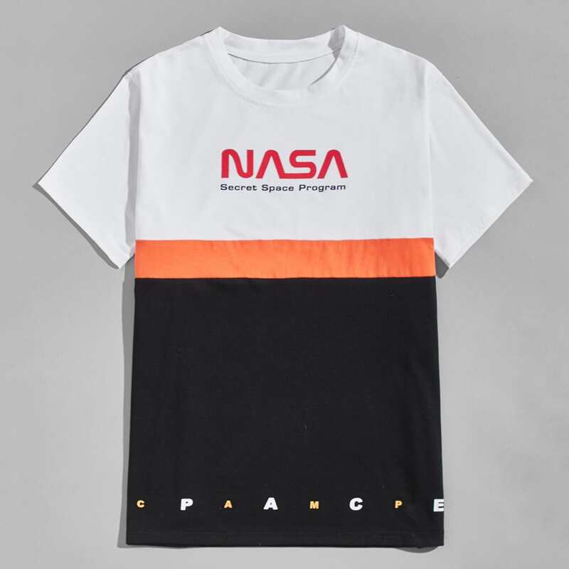

Guys Contrast Panel Letter Tee, Multicolor