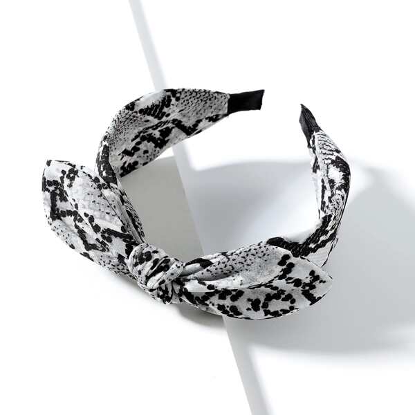 

Snakeskin Print Headband, Black