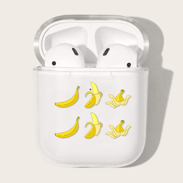 

Чехол для Airpods с принтом банана, Прозрачный
