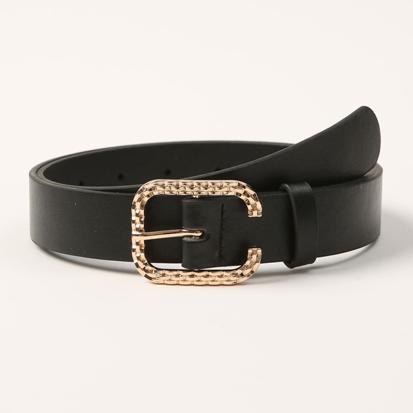 

Geo Metal Buckle Belt, Black