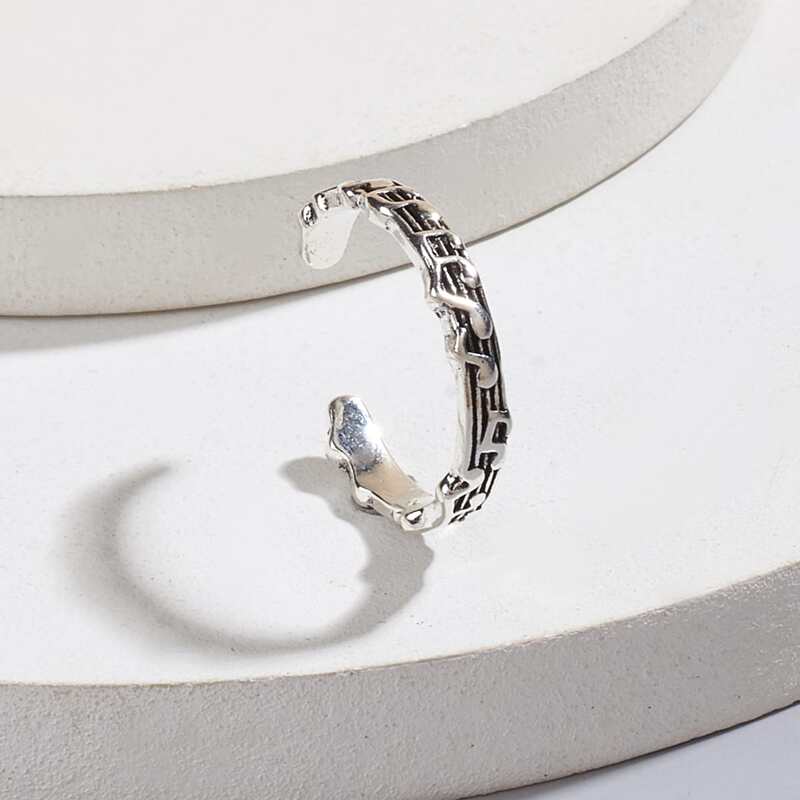 

1pc Music Note Ring, Silver