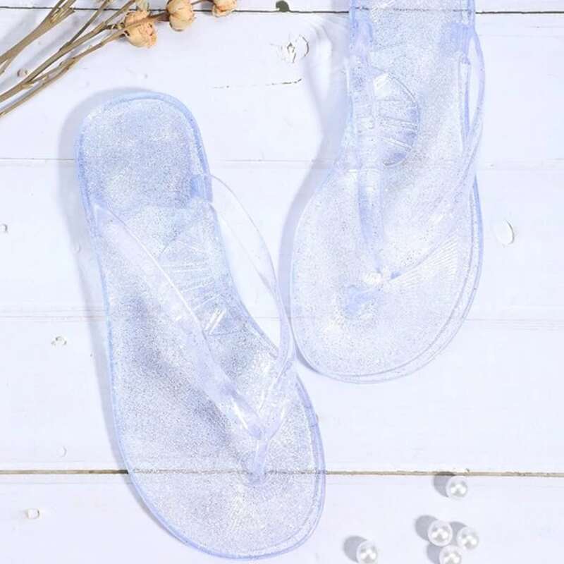 

Glitter Flip Flops, White