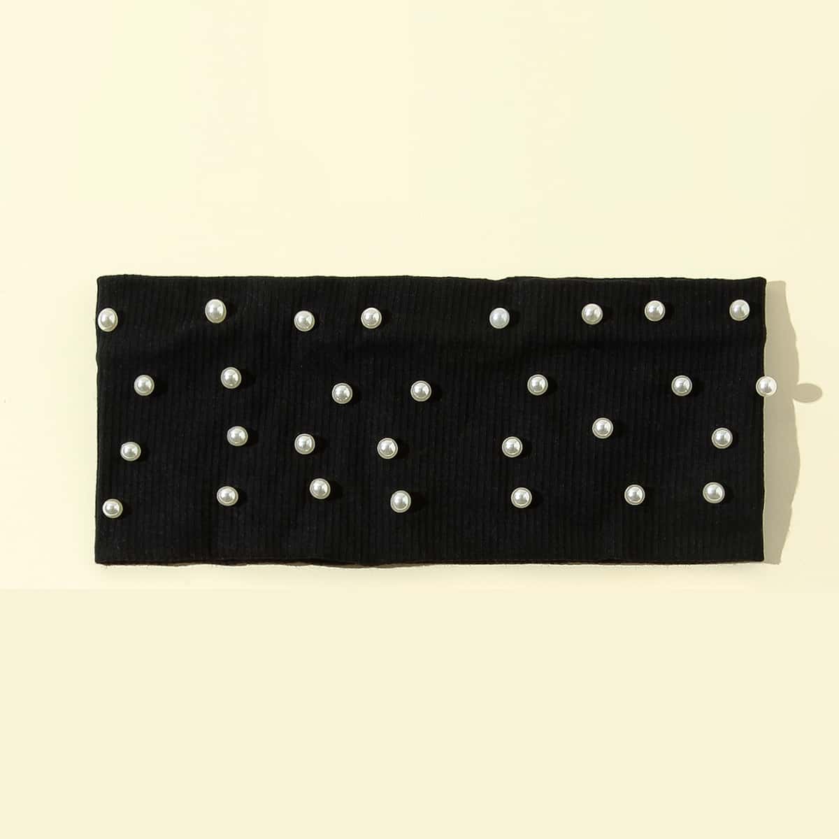 

Faux Pearl Decor Hair Band, Black
