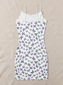 SHEIN EZwear Allover Butterfly Print Dress - Multicolor - View 2