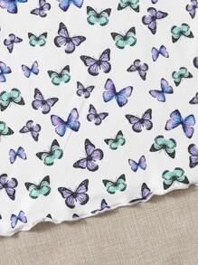 SHEIN EZwear Allover Butterfly Print Dress - Multicolor - View 5