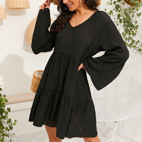 

Plain Cover Up Dress, Black