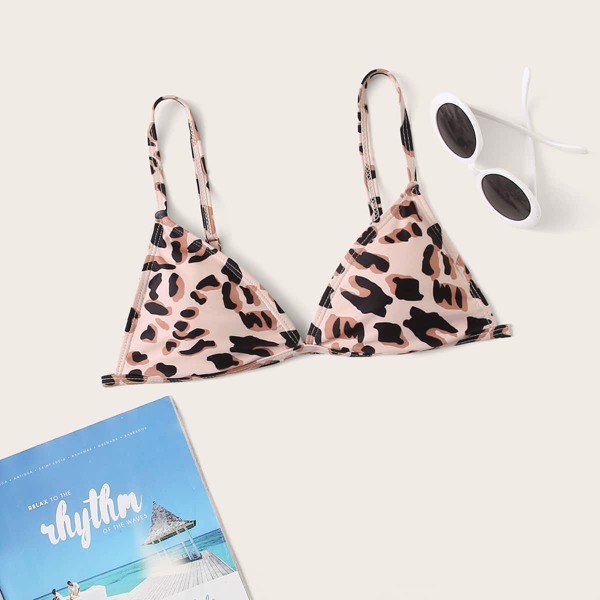

Leopard Triangle Bikini Top, Multicolor