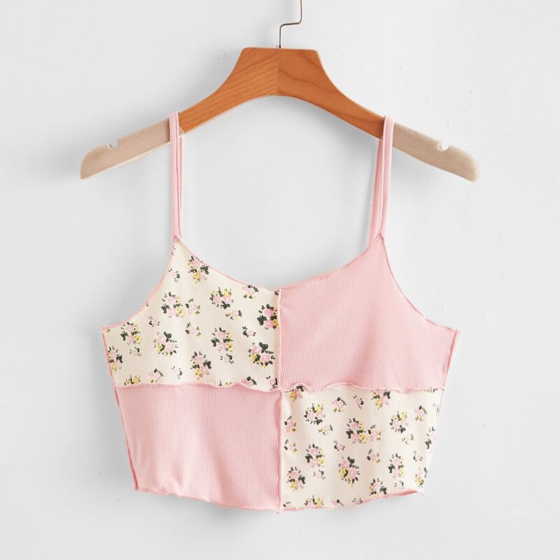 

Stitch Trim Ditsy Floral Crop Cami, Multicolor