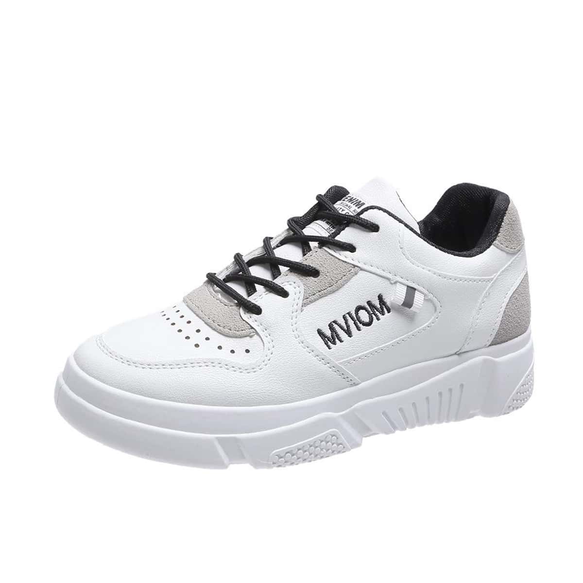 

Colorblock Lace-up Skate Shoes, White