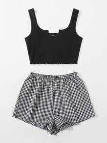 gingham shorts outfit