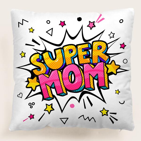 

Slogan Graphic Mother's Day Cushion Cover Without Filler, Multicolor