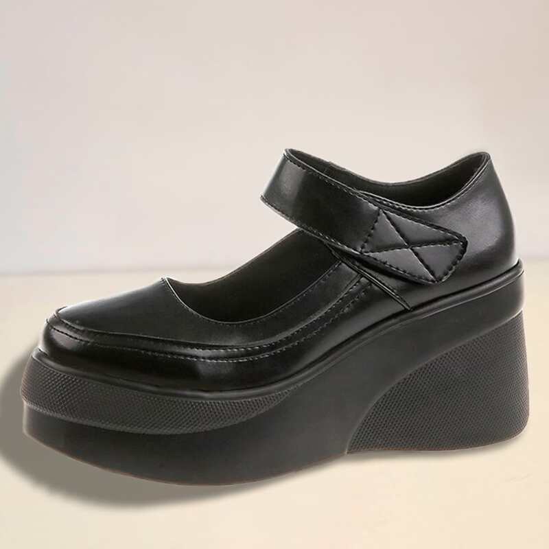 

Ankle Strap Mary Jane Wedges, Black