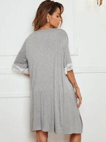 Moireta 2 Paquetes de Conjunto de Pijama con Bata de Encaje