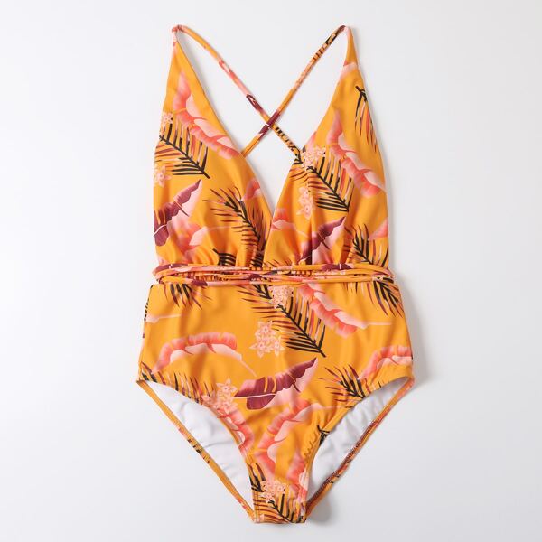 

Tropical One Piece Swimsuit, Orange