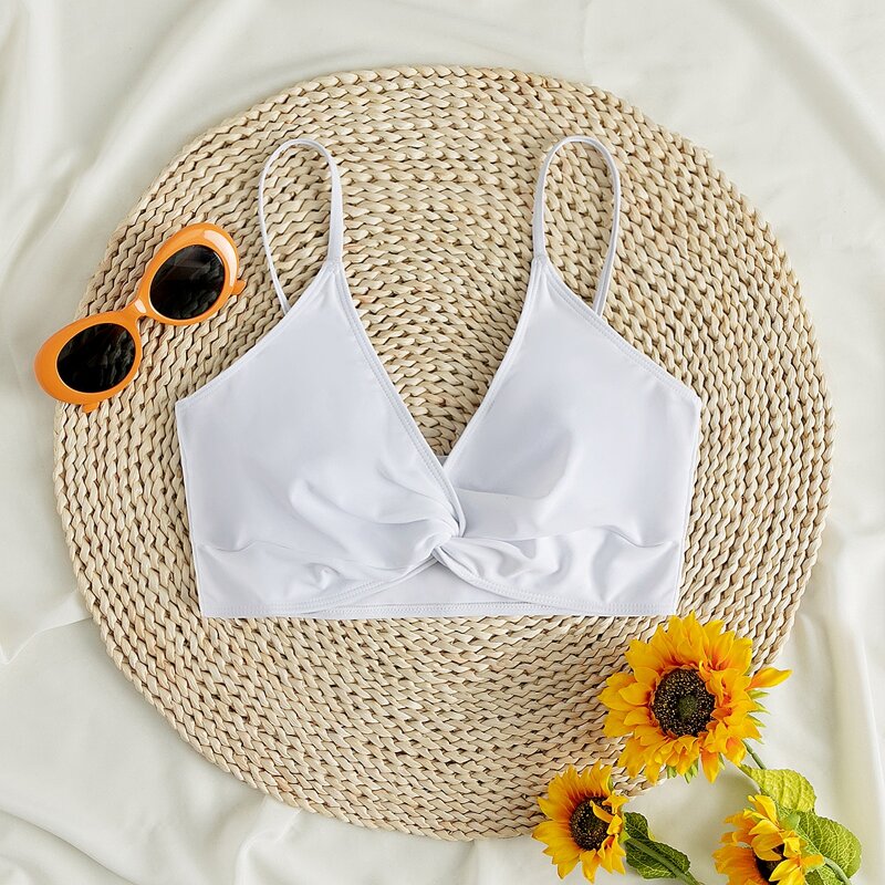 

Twist Bikini Top, White