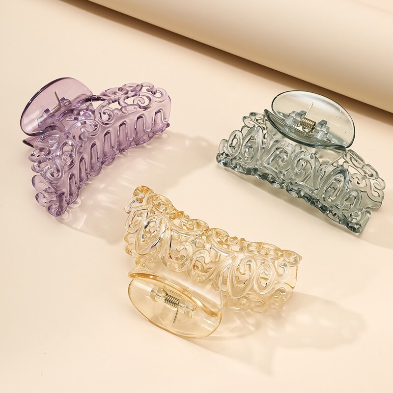 

3pcs Clear Hair Claw, Multicolor