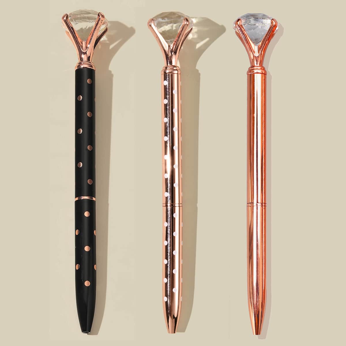 

3pcs Diamond Ballpoint Pen Set, Black