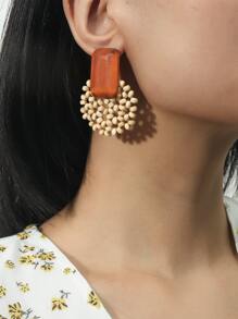 Bông tai thả cườm trang trí địa lý - Nhiều màu - Xem 1