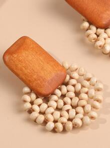 Bông tai thả cườm trang trí địa lý - Nhiều màu - Xem 4