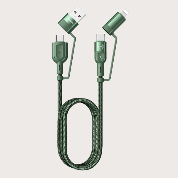 

4 In 1 Phone Data Cable, Green