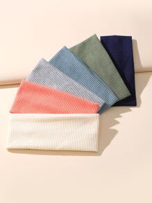 6pcs Solid Knit Hair Band - Multicolor - View 2