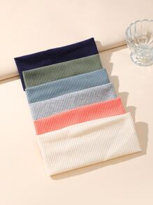 6pcs Solid Knit Hair Band - Multicolor - View 3