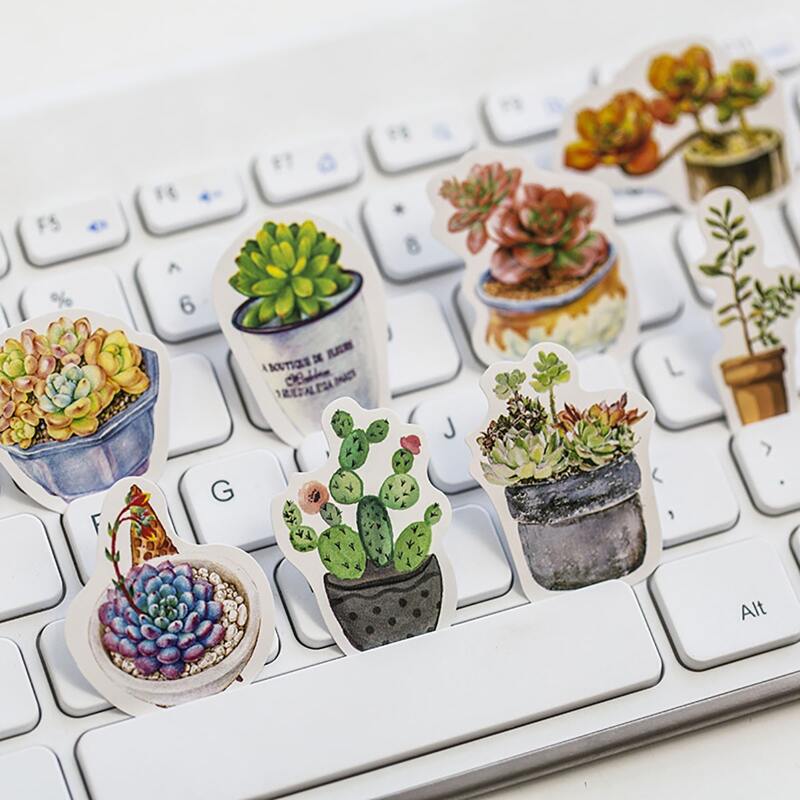 

50pcs Plant Print Sticker, Multicolor
