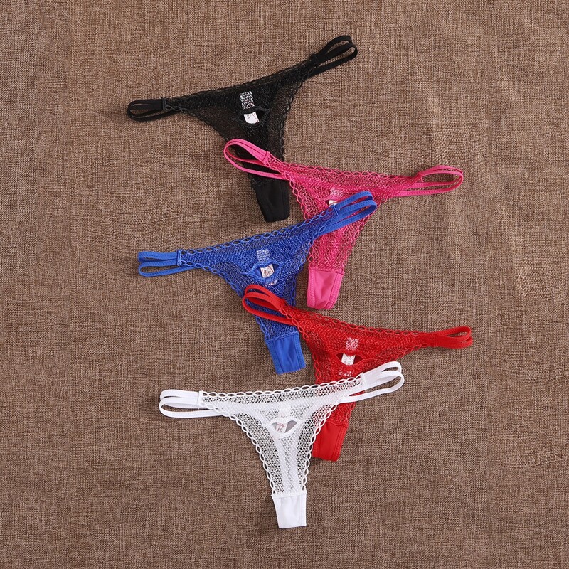 

5pack Lace Cut-out Thong Set, Multicolor