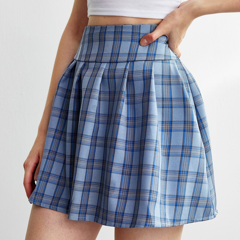 

Plaid Flared Skirt, Multicolor