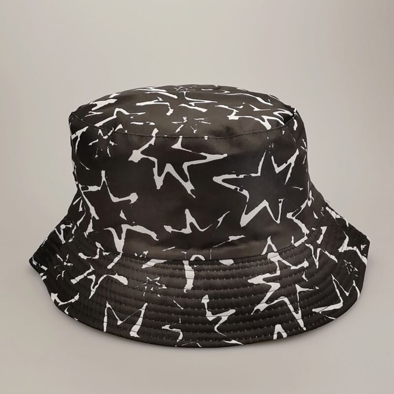 

Star Pattern Bucket Hat, Black