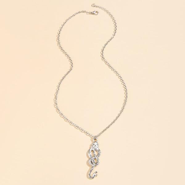 

Rhinestone Animal Charm Necklace, Gold