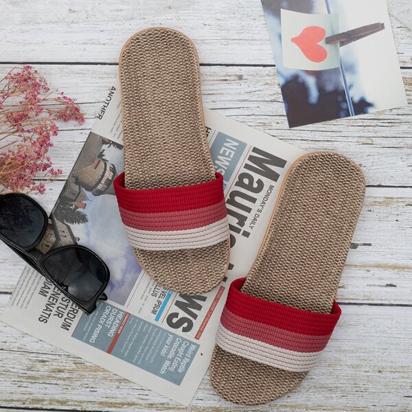 

Color Block Striped Slides, Multicolor