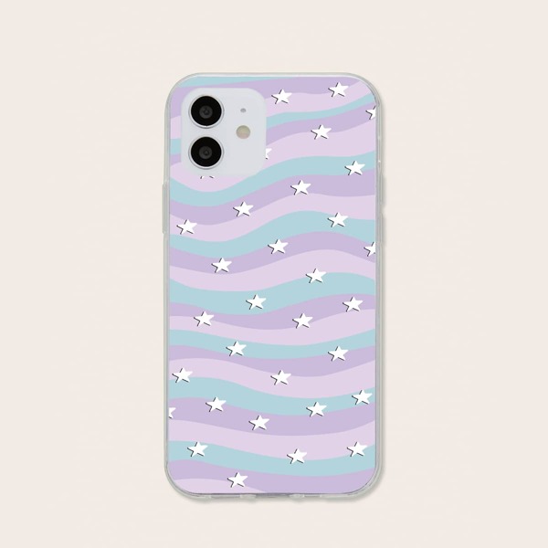 

Star Print Phone Case, Purple
