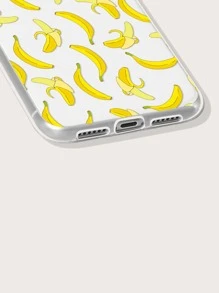 Banana Print Clear Phone Case - Clear - View 3
