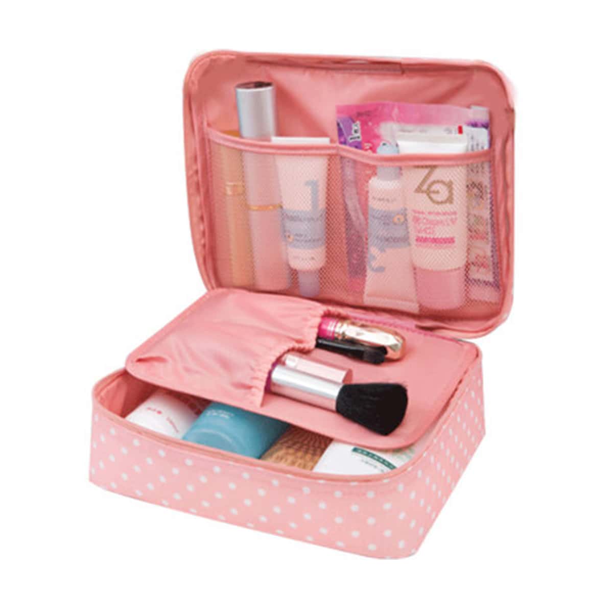 

1pc Polka Dot Storage Bag, Pink
