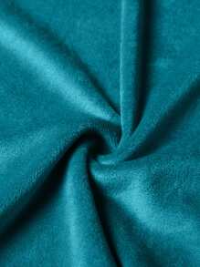 1pc Hotel Lobby Oversized Armchair Slipcover, Silver Fox Plush - Teal Blue - View 6