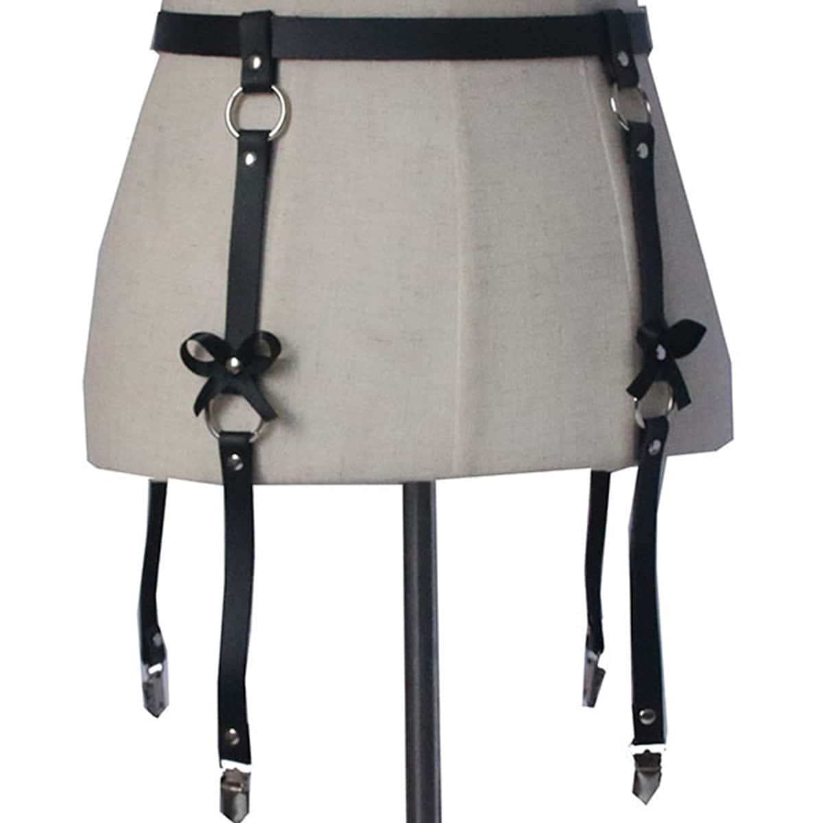 

Bow Decor Garter Belt, Black
