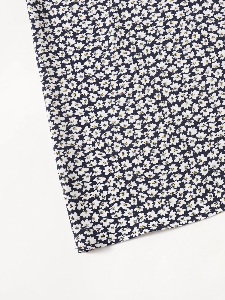 SHEIN Open Back Ditsy Floral Cami Dress - Multicolor - View 3