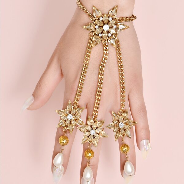 

Rhinestone Decor Mittens Bracelet, Champagne