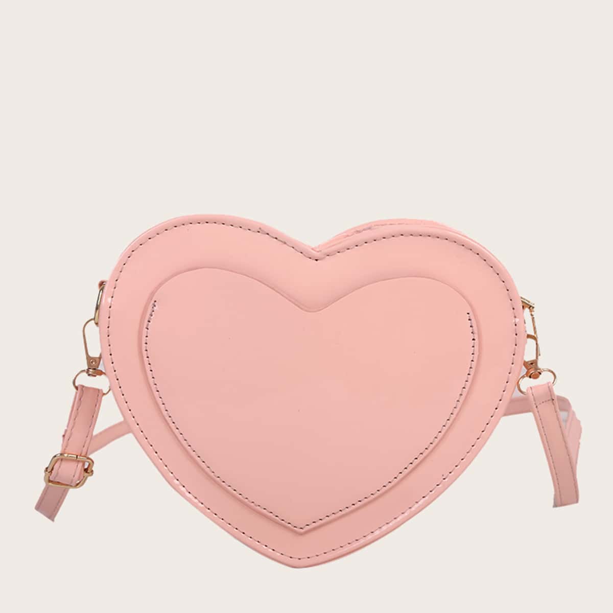 

Heart Shaped Crossbody Bag, Baby pink