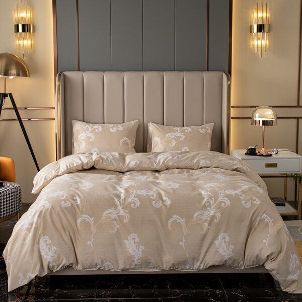 

Baroque Pattern Duvet Cover Set Without Filler, Apricot