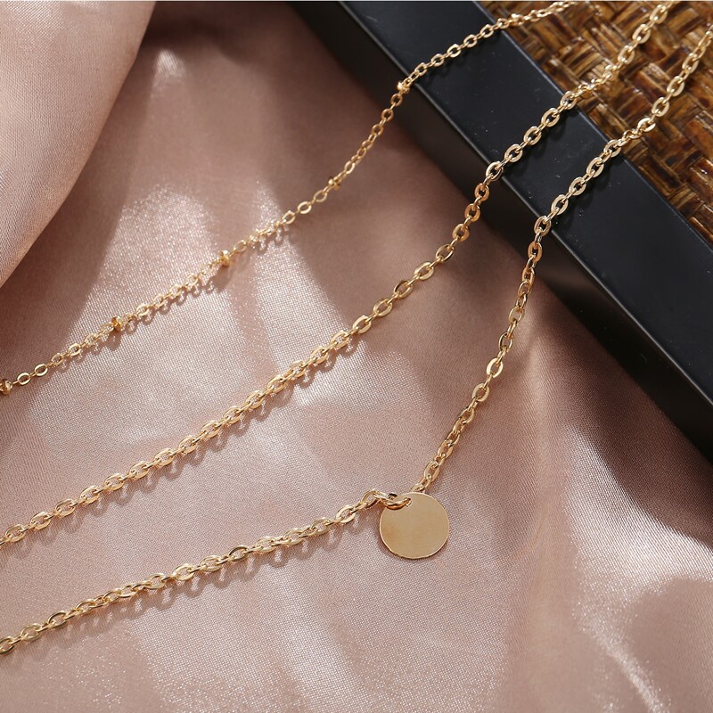 

Disc Layered Necklace, Gold