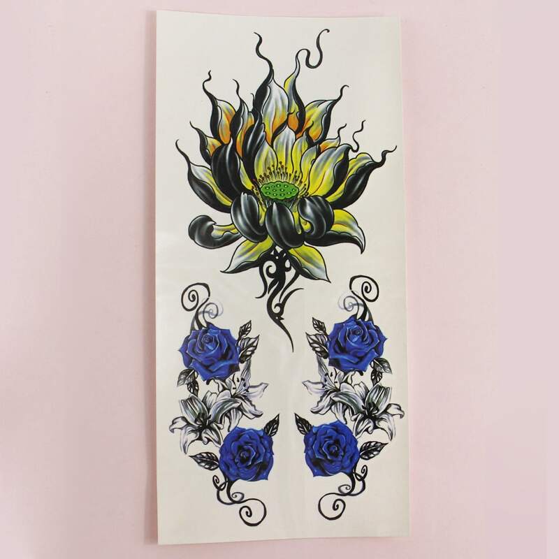 

1sheet Flower Pattern Tattoo Sticker, Multicolor