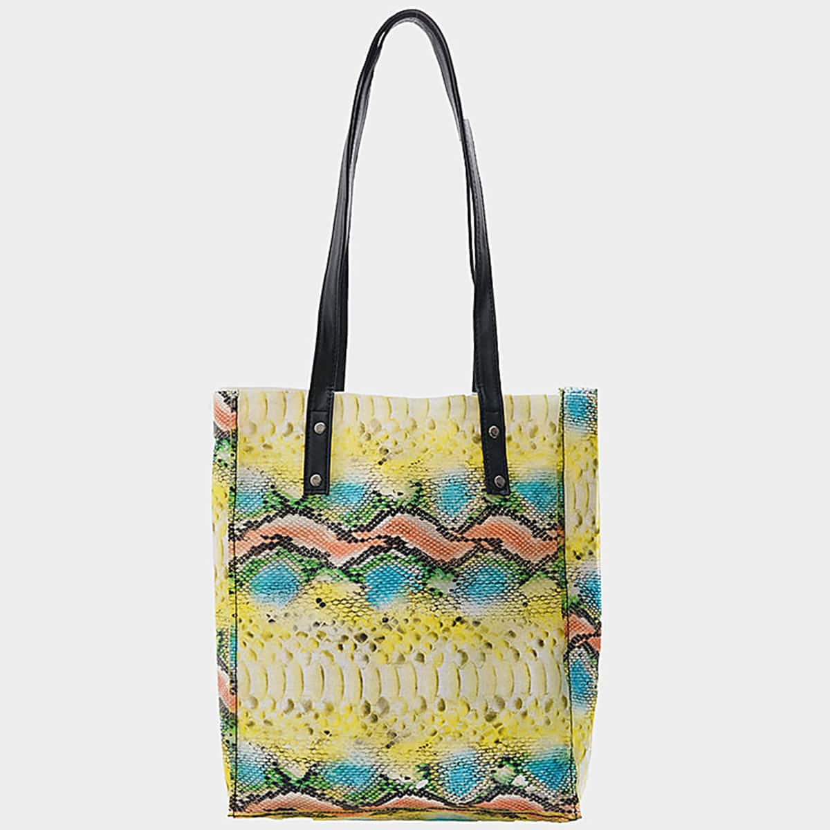 

Snakeskin Tote Bag, Multicolor