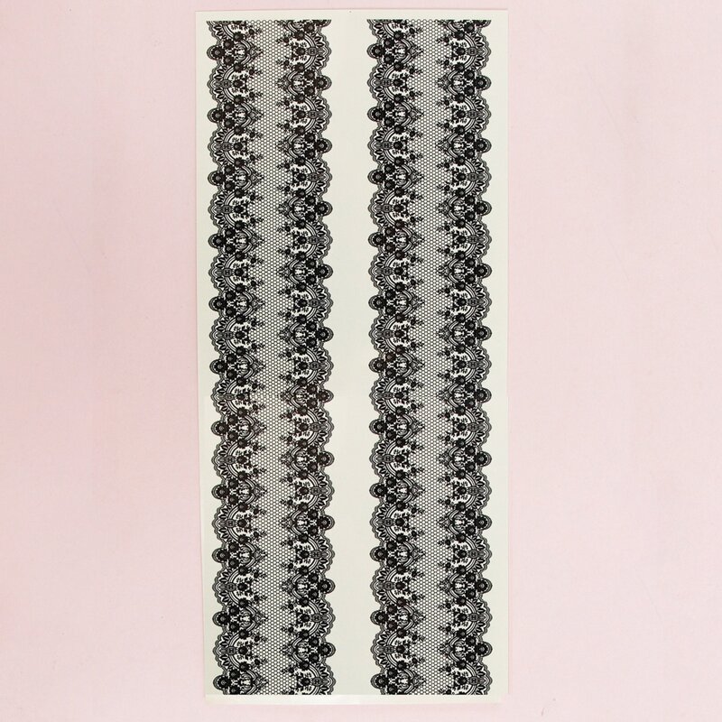 

1sheet Lace Pattern Tattoo Sticker, Black