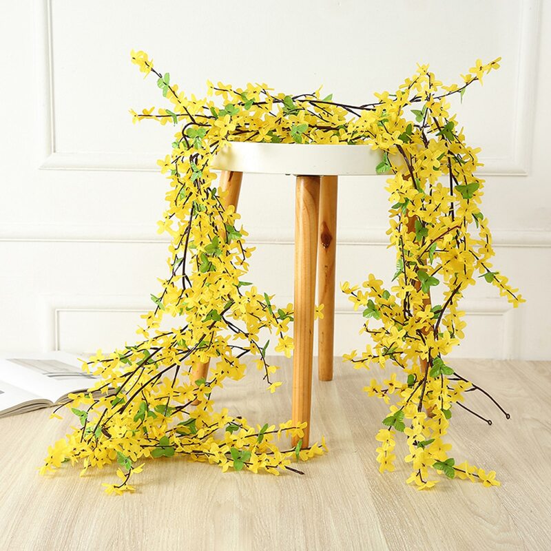

1pc Artificial Flower Vine, Yellow