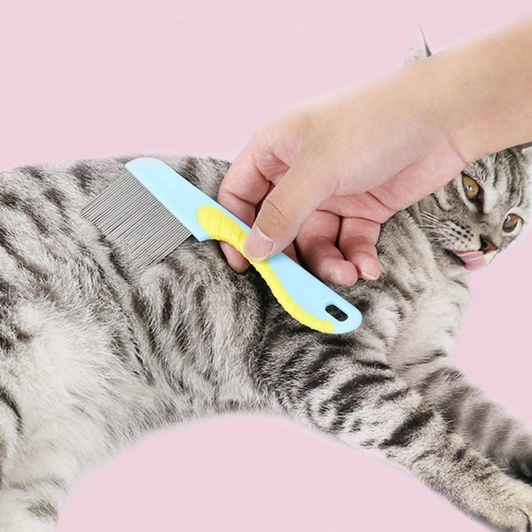 

1pc Color Block Pet Hair Comb, Multicolor