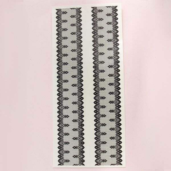 

1sheet Lace Pattern Tattoo Sticker, Black
