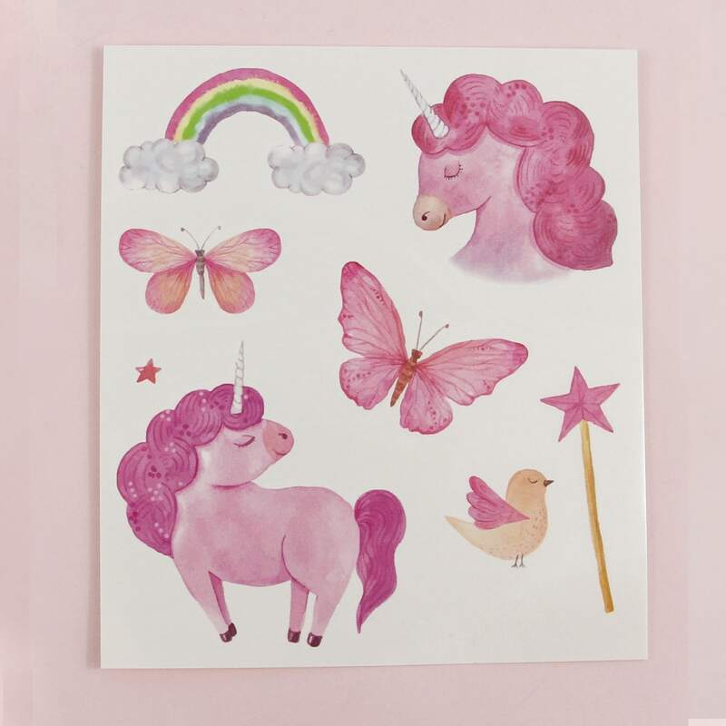 

1sheet Unicorn Pattern Tattoo Sticker, Multicolor